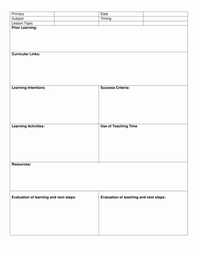5 Step Lesson Plan Template Luxury Blank 8 Step Lesson Plan Template by Kristopherc
