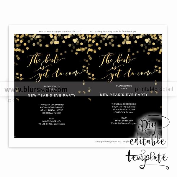 5x7 Invitation Template Word Awesome Printable New Year S Eve Party Invitation Template for