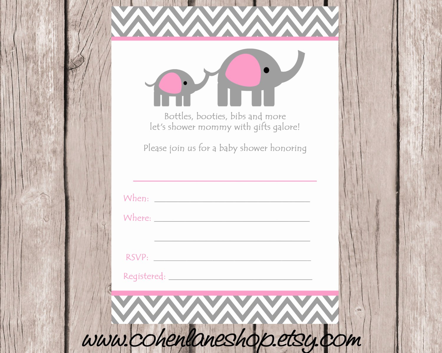 Blank Baby Shower Invitation Template Fresh Instant Download Fill In Elephant Baby Shower Invitation Fill