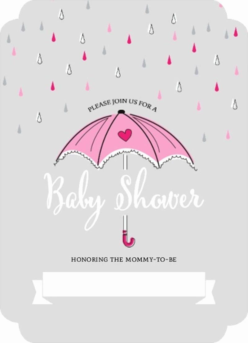 Blank Baby Shower Invitation Template Inspirational Interesting Pink Umbrella and Rain Drops Fill In Blank