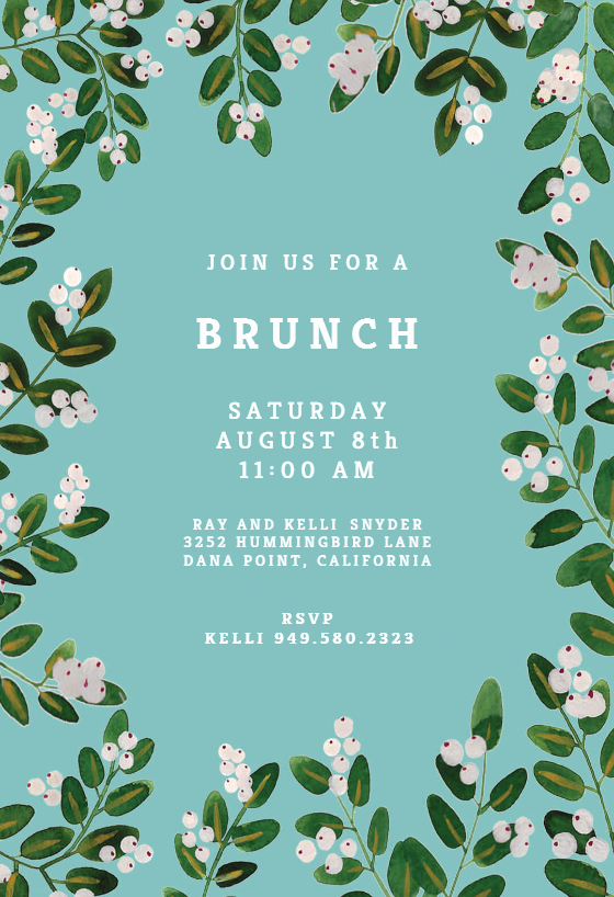 Brunch Invitation Template Free Best Of White Bloom Free Brunch &amp; Lunch Invitation Template