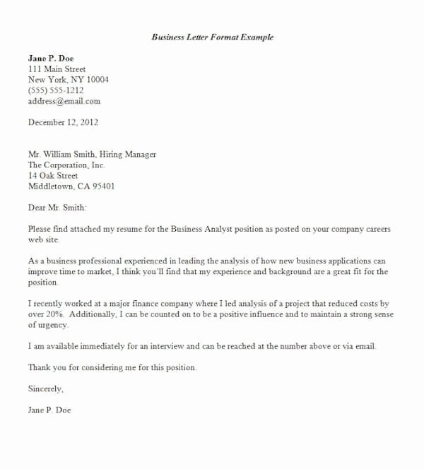Business form Letter Template Awesome formal Business Letter format Ficial Sample Template