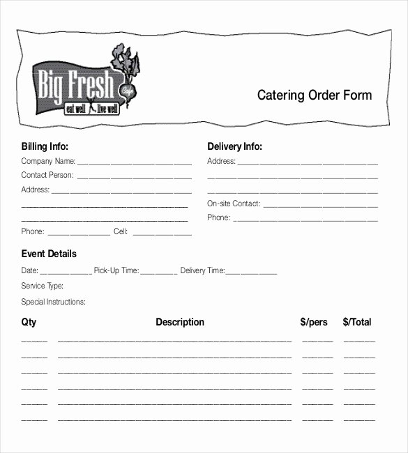 Catering order form Template Free Lovely 18 Food order Templates – Docs Word