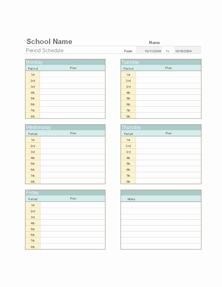 College Course Planning Template Lovely Free Printable Class Schedule Template