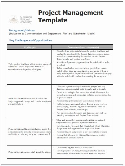 Communication Plan Template Free Awesome Project Management Templates