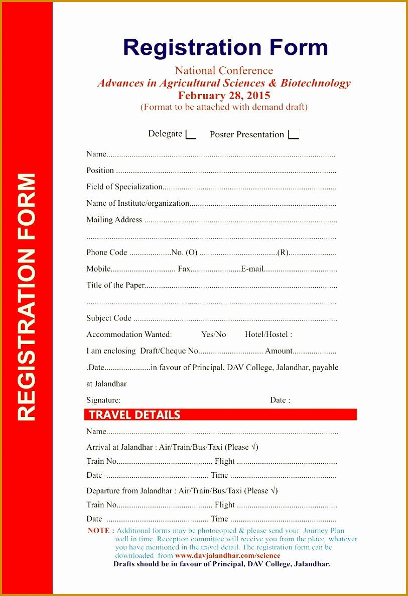 Conference Registration form Template Word Best Of 7 Seminar Registration form Template Word