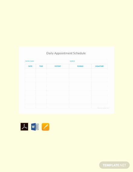 Daily Appointment Schedule Template Inspirational Free Daily Appointment Schedule Template Pdf