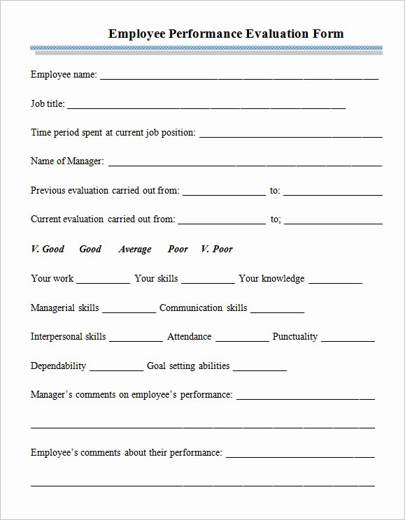 Employee Performance Appraisal form Template New Free 4 Employee Performance Appraisal form Templates In Pdf