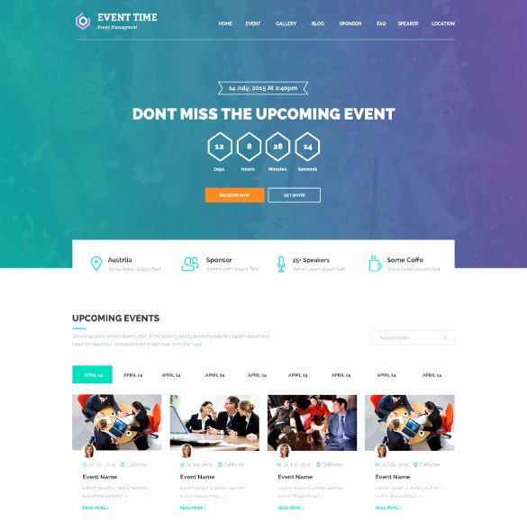 Event Planner Website Template New 33 event Planning Website themes &amp; Templates