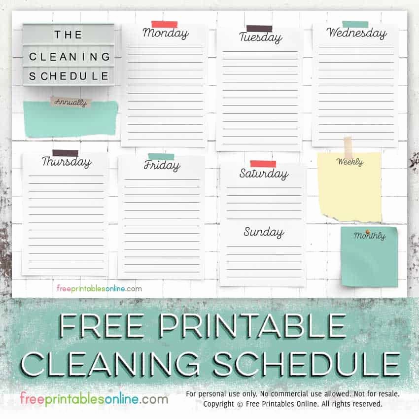 Free Cleaning Schedule Template Best Of Free Printable Cleaning Schedule Template Free