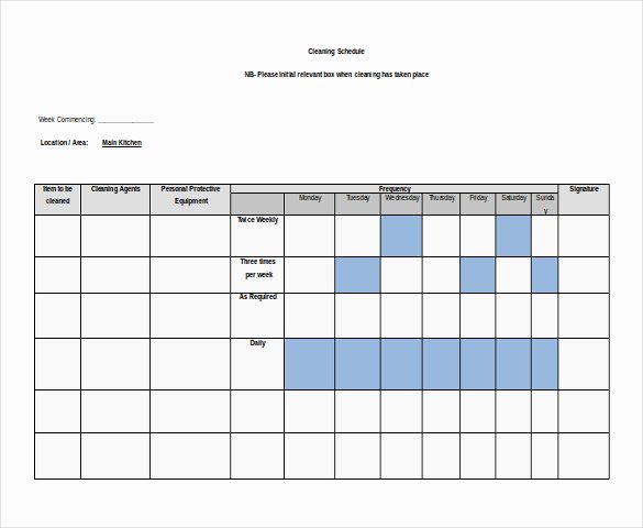 Free Cleaning Schedule Template New 20 Effective Schedule and Timetable Templates for Your