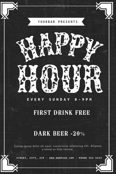 Happy Hour Invitation Template Best Of Happy Hour Flyer Template