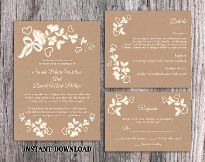 Lace Wedding Invitation Template Awesome Awesome Free Printable Rustic Wedding Invitation Templates
