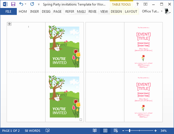 Microsoft Office Invitation Template Best Of Spring Party Invitation Template for Word