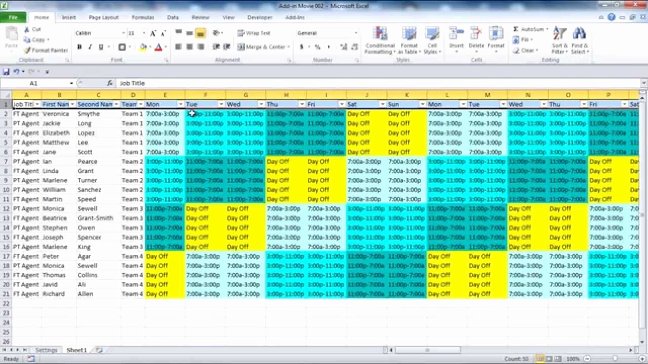 Schedule C Excel Template New Creating Your Employee Schedule In Excel