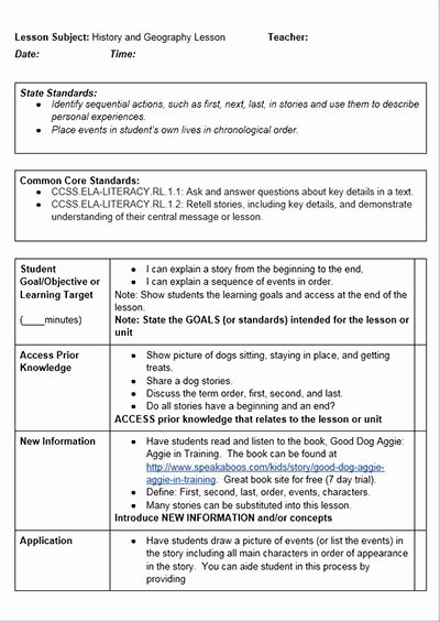 Standard Based Lesson Plan Template Best Of Mon Core History Lessons A Lesson Plan Template for