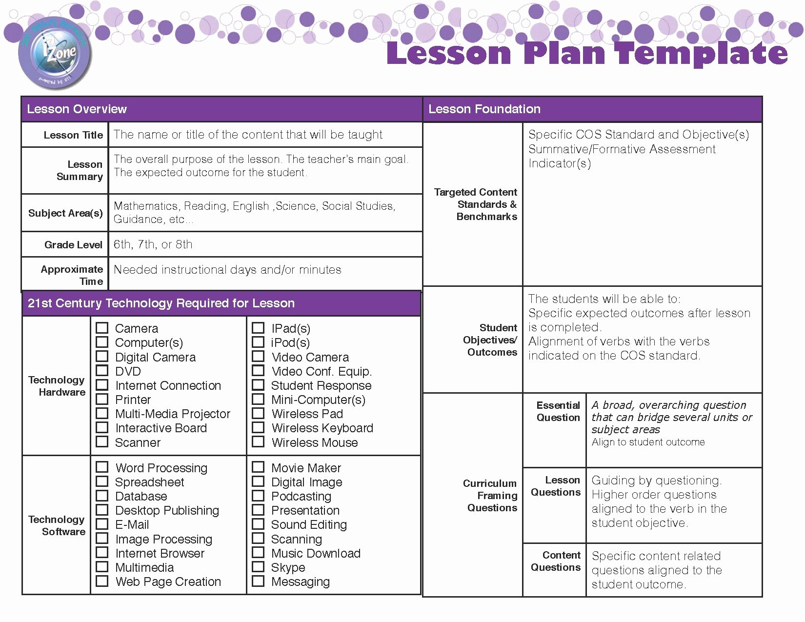√ 30 Standards Based Lesson Plan Template Effect Template