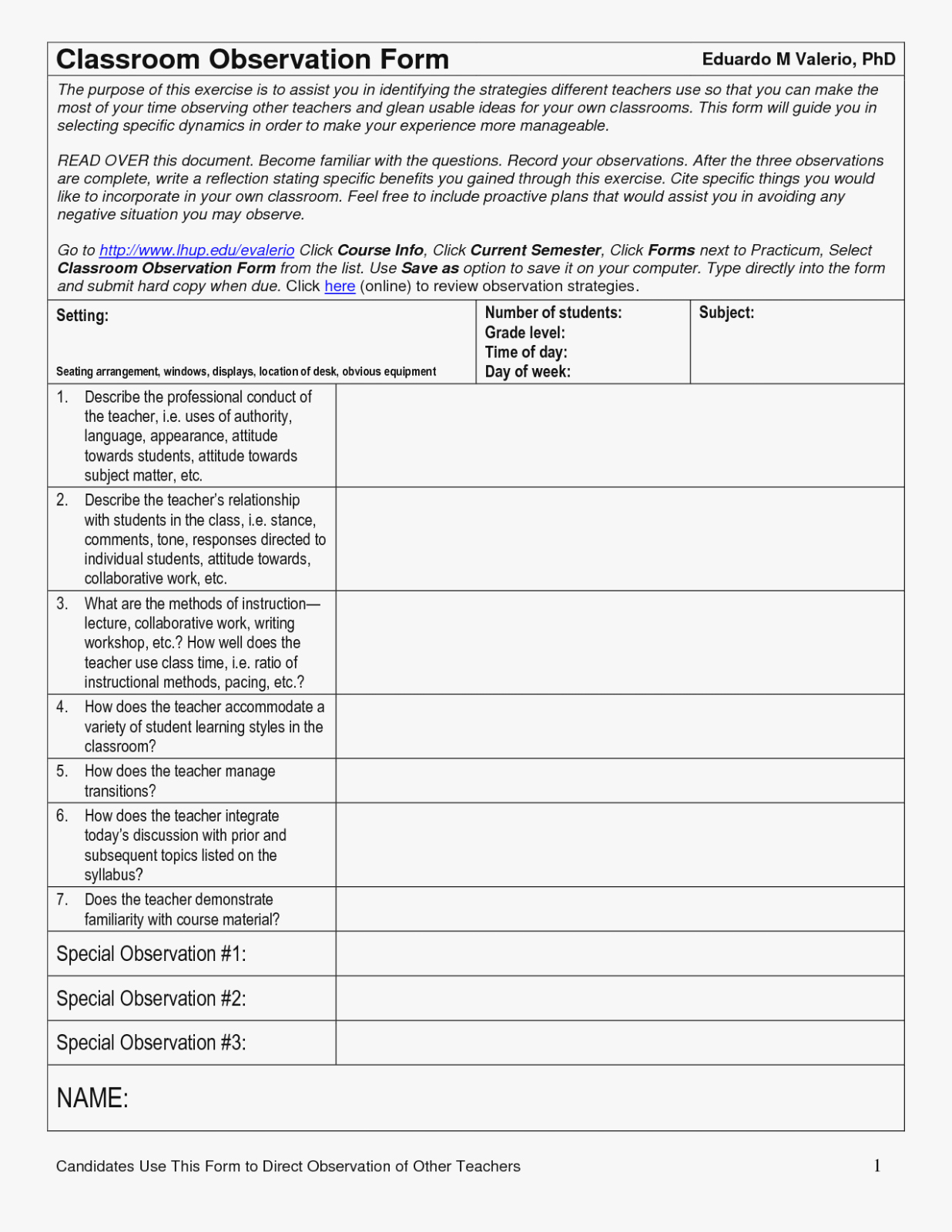 Student Observation form Template Unique How You Can attend Classroom