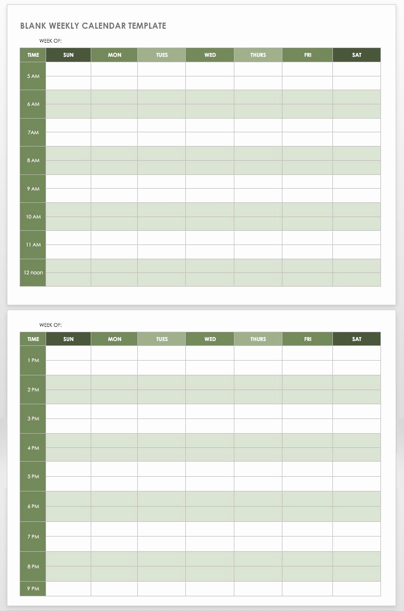 Template for Weekly Schedule Luxury 15 Free Weekly Calendar Templates