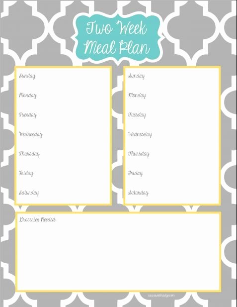 Two Week Meal Planner Template New to Be What is and Planners On Pinterest