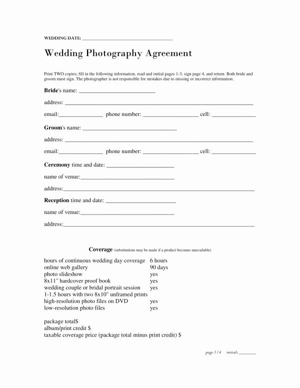 Wedding Planner Contract Template Free Best Of Free 11 Wedding Planner Contract Template In Pdf