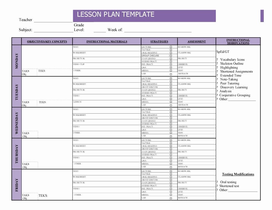 Weekly Lesson Plans Template Lovely 44 Free Lesson Plan Templates [ Mon Core Preschool Weekly]