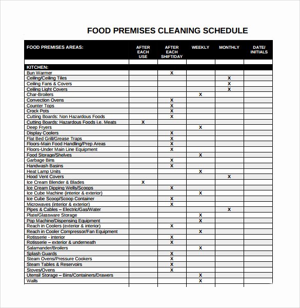 Work Cleaning Schedule Template Luxury Sample Cleaning Schedule 21 Documents In Pdf Word