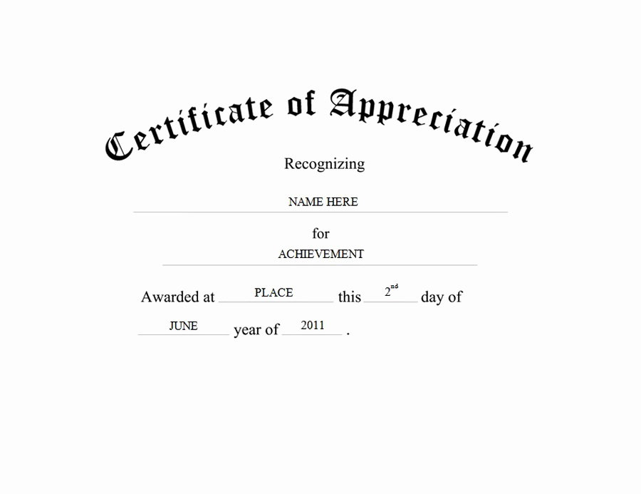 Appreciation Certificate Template Free Unique Certificate Of Appreciation Free Templates Clip Art