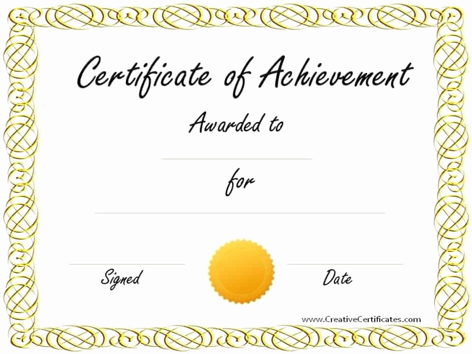 Certificate Of Accomplishment Template Awesome Free Customizable Certificate Of Achievement