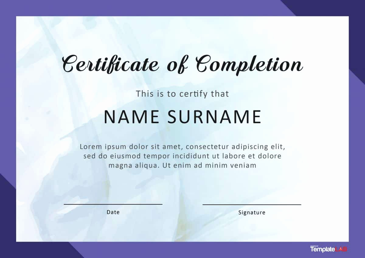 Certificates Of Completion Template Inspirational 40 Fantastic Certificate Of Pletion Templates [word