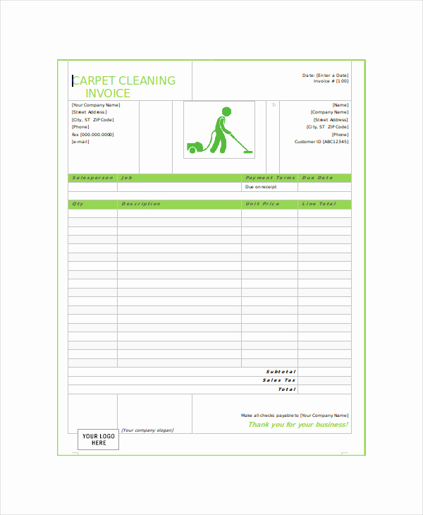 Free Cleaning Invoice Template Elegant Sample Cleaning Service Receipt 5 Examples In Word Pdf