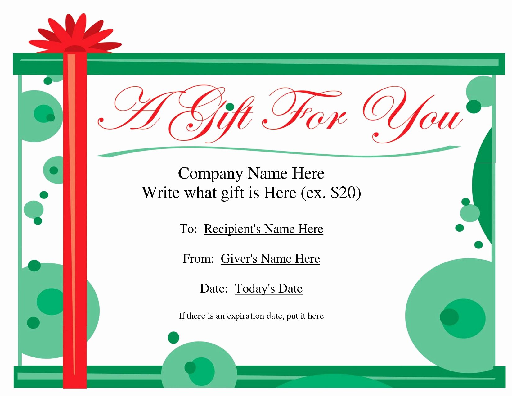 Free Gift Certificate Template Printable Beautiful Free Printable Gift Certificate Template