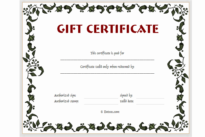 Free Gift Certificate Template Printable Best Of Free Printable Gift Certificate Templates Certificate