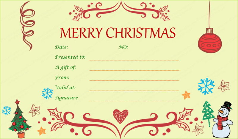 Free Holiday Gift Certificate Template Inspirational Printable Christmas Gift Certificate Template