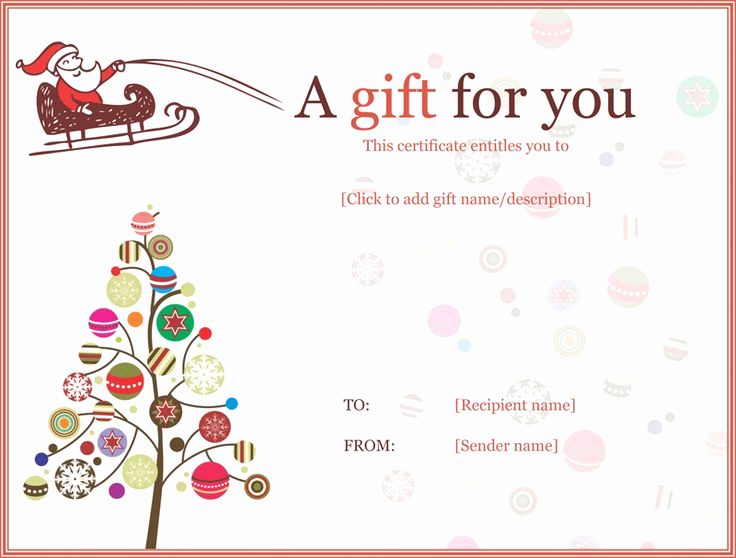 Free Holiday Gift Certificate Template New Christmas Ball Trees Gift Certificate Template