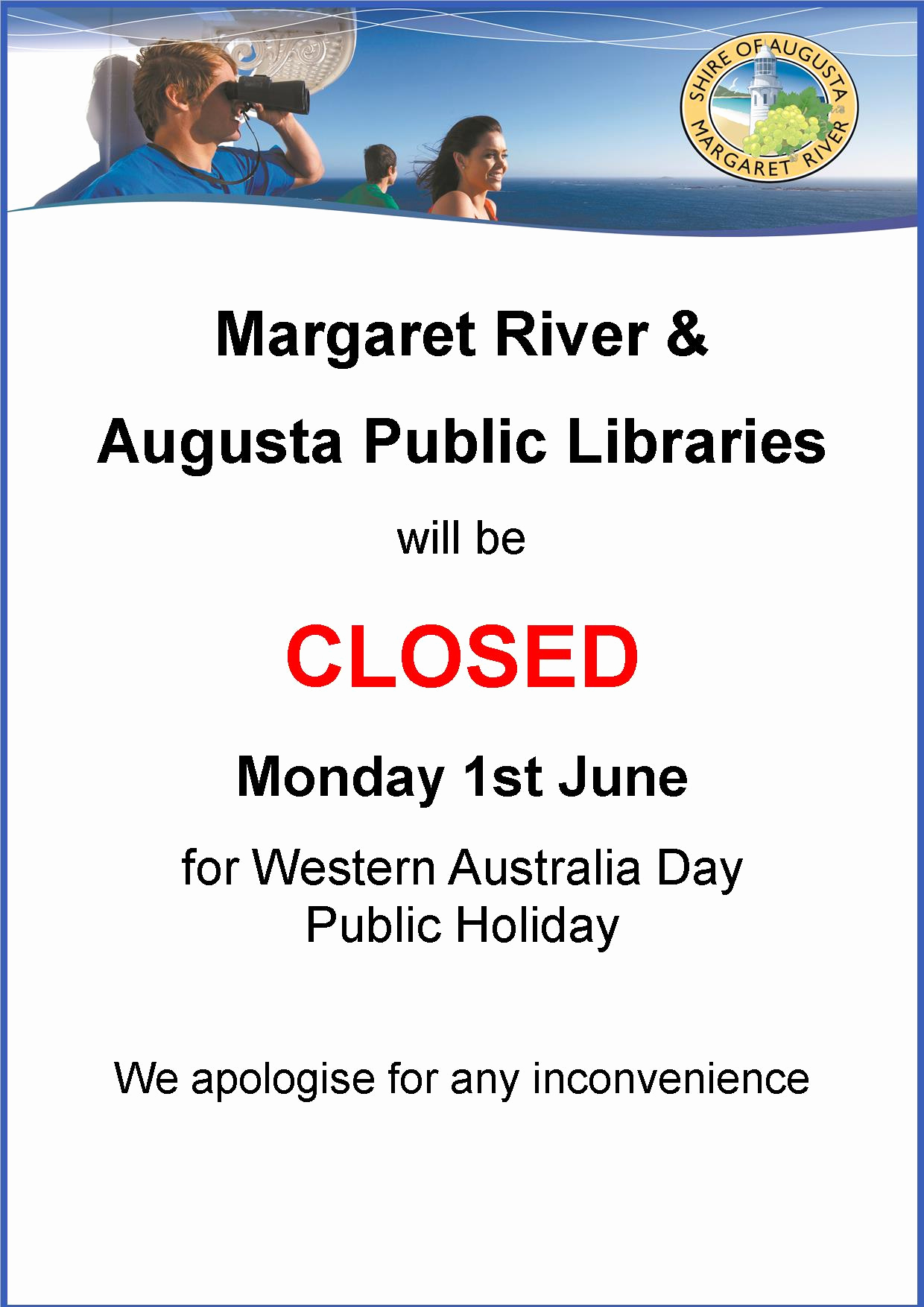 Holiday Closing Notice Template New Wa Day Public Holiday