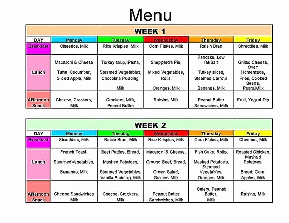 Home Dinner Menu Template Awesome Nutritional Menu Next to Mom Daycare Centre with Images