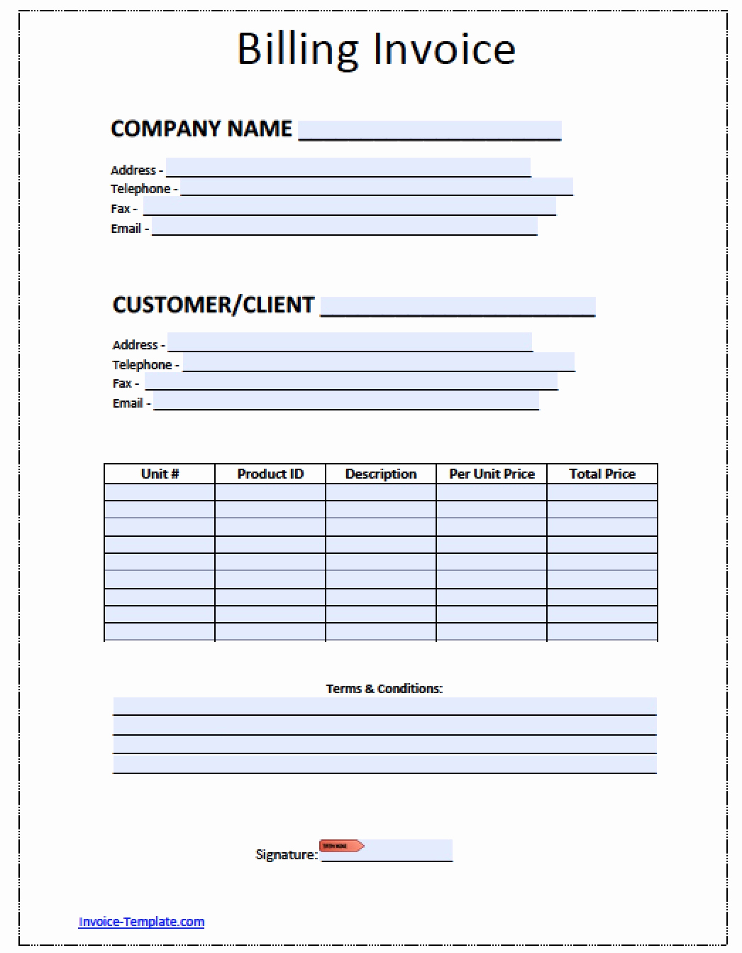 Microsoft Word Invoice Template Free Inspirational Free Blank Invoice Template for Excel