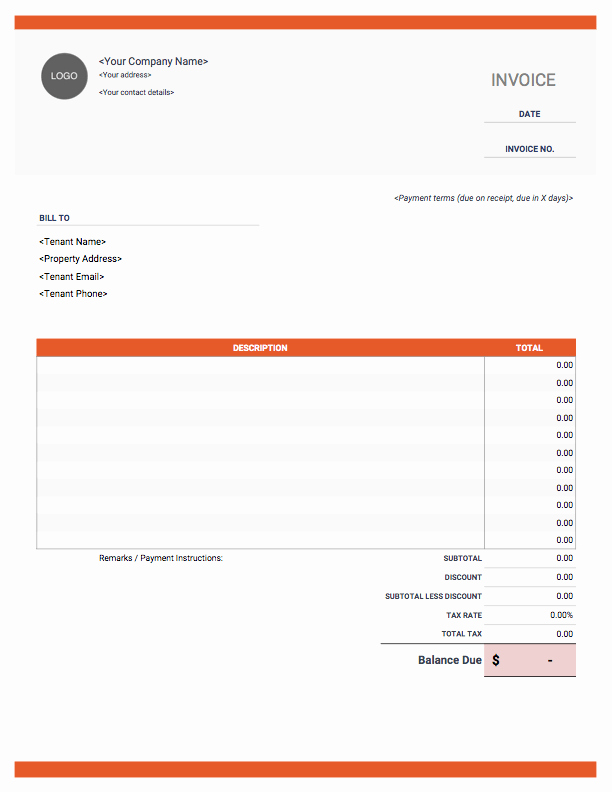 Rental Invoice Template Word Best Of Rental Invoice Templates Free Download