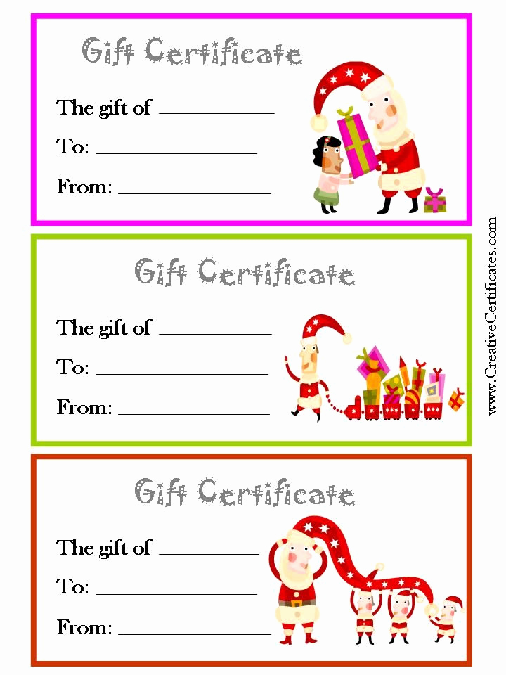 Template for A Gift Certificate Elegant 3 Printable Christmas T Certificate Templates On One