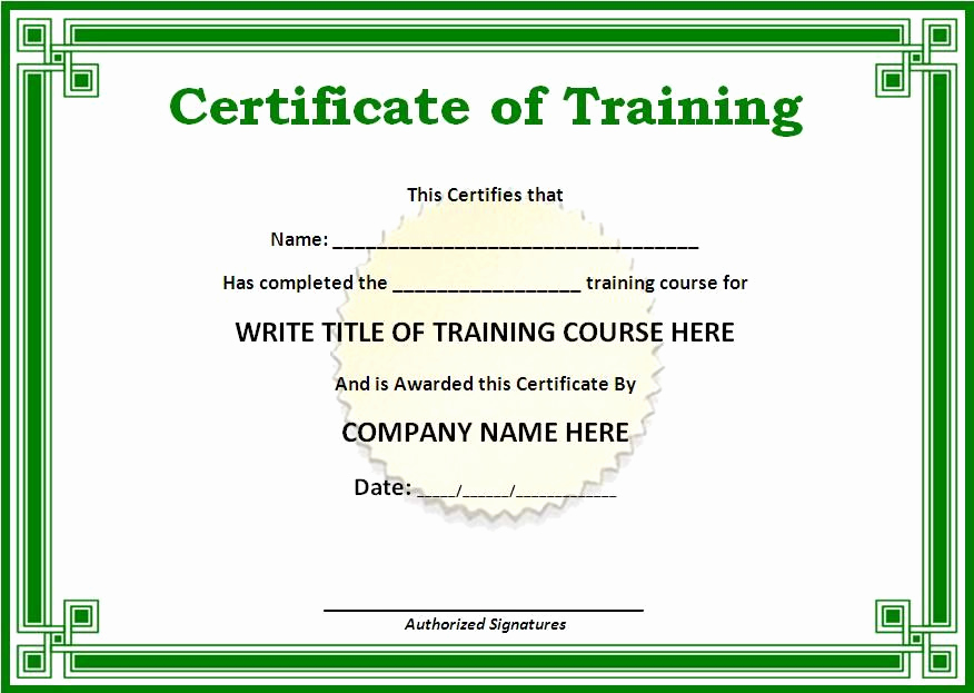 Training Certificate Template Doc Awesome Training Certificate Templates for Word