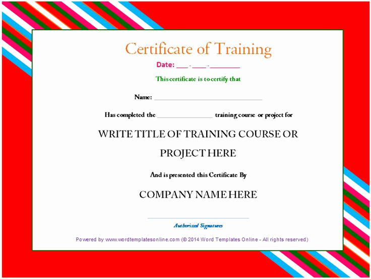 Training Certificate Template Free Download Unique Professional Training Certificate Template From Word